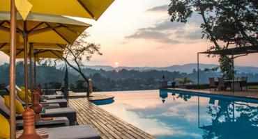 Sunset from the pool deck, Elephant Stables