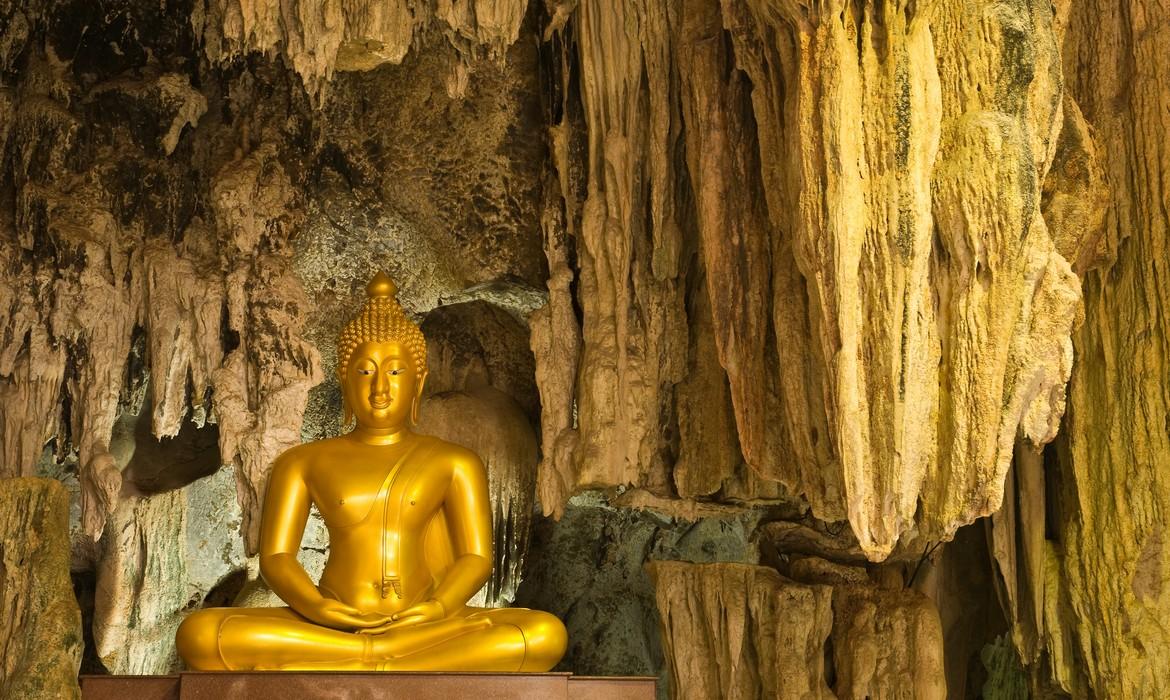 Image of buddha statue in the cave, Kanchanaburi