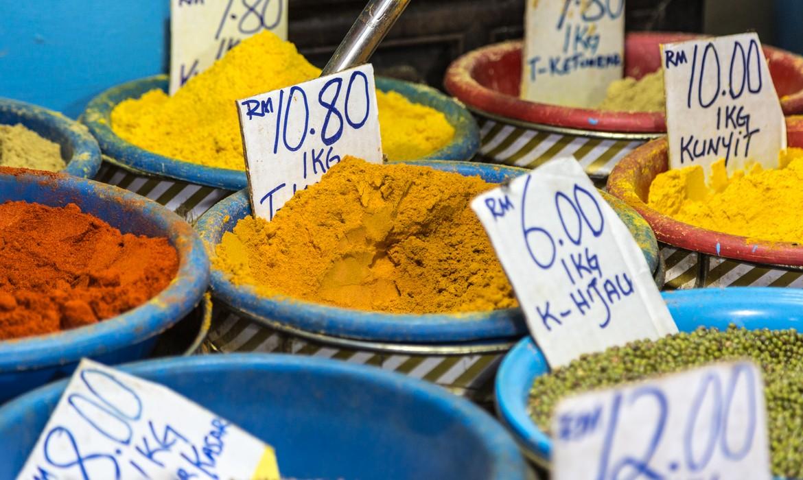 Spices at market, Kuching