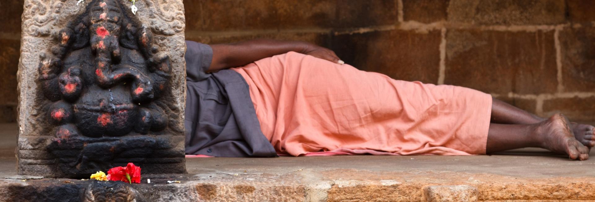 Sleeping man, Tiruchirappalli