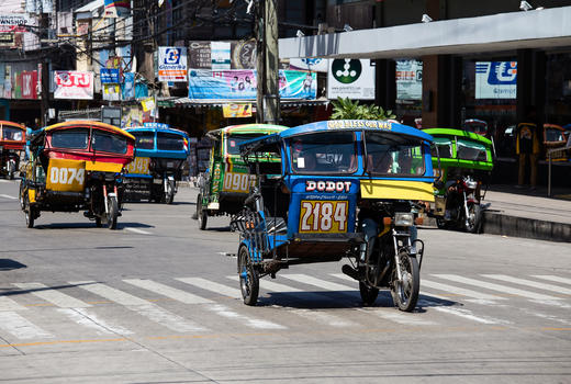 Tricycle motor taxis, Manila, the Philippines
