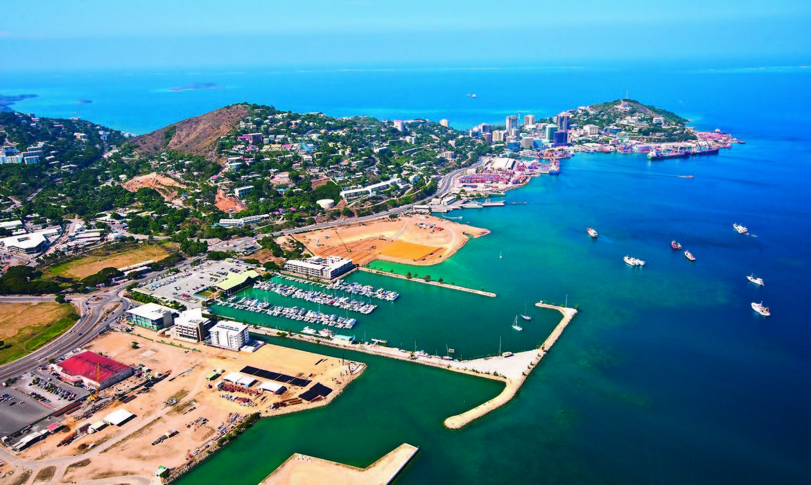 Harbour under construction, Port Moresby