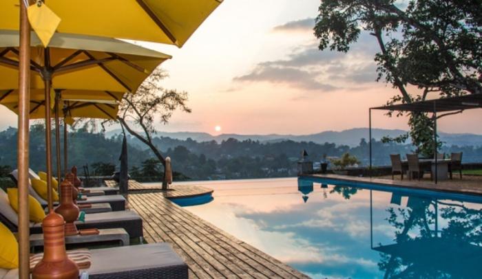 Sunset from the pool deck, Elephant Stables