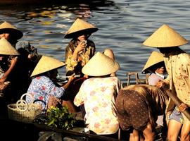 Floating market, Vietnam