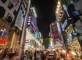 Shopping in Myeong-dong, Seoul, South Korea