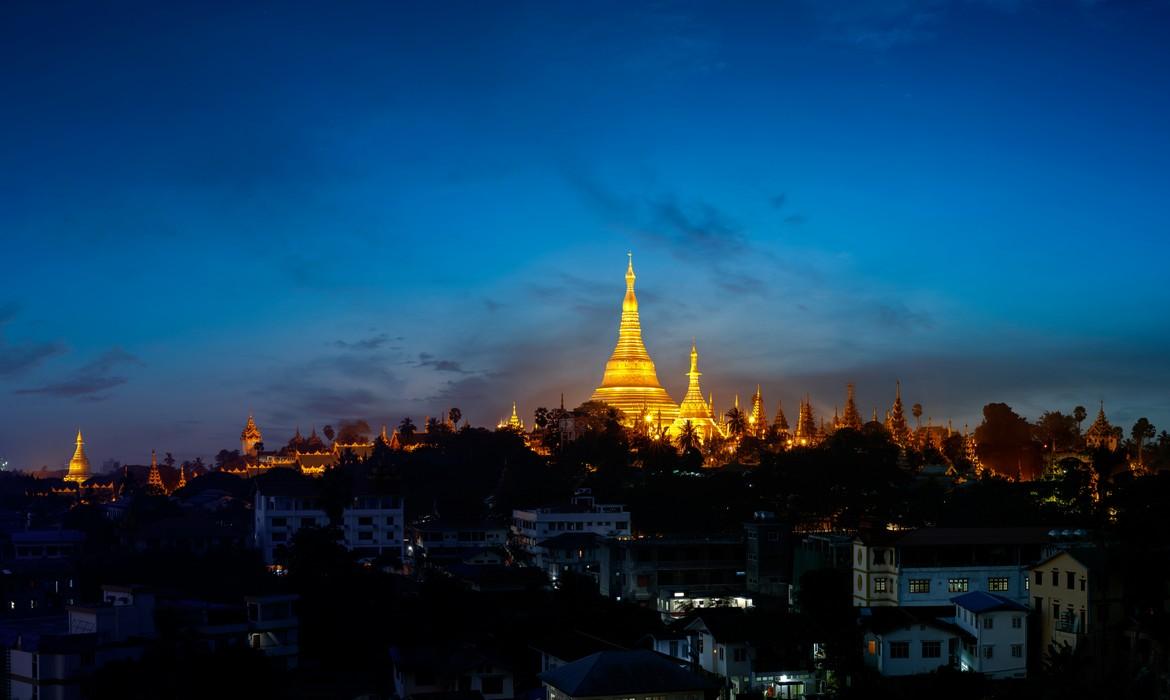 Shwedagon Pagoda at night, Yangon
