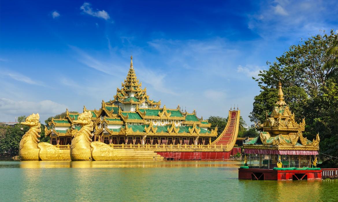 Karaweik barge at Kandawgyi Lake, Yangon