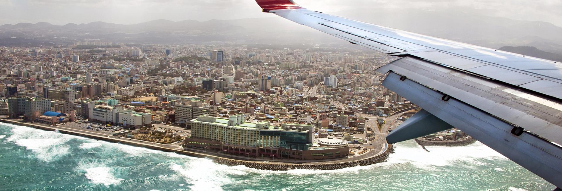 Flying into Jeju City, South Korea