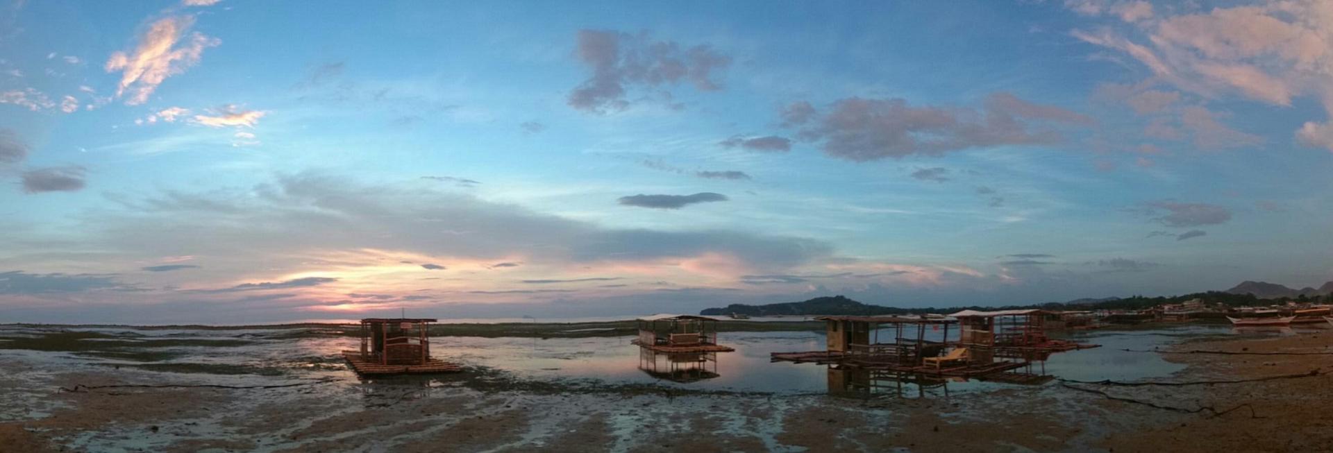 Boats at low tide, Batangas, the Philippines