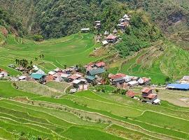 Village on rice terraces, Banuae, the Philippines