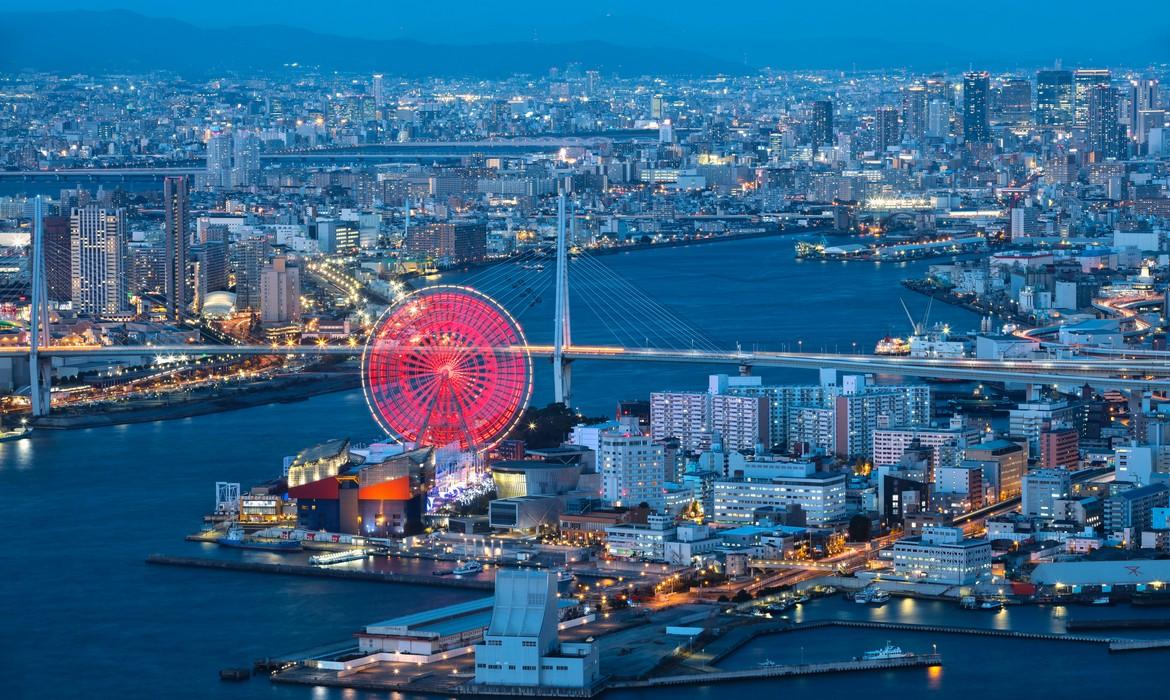 Osaka Bay at dusk