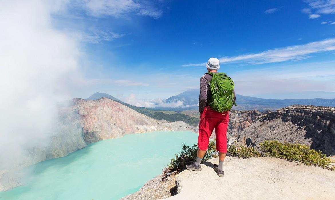 Lake in a crater, Ijen