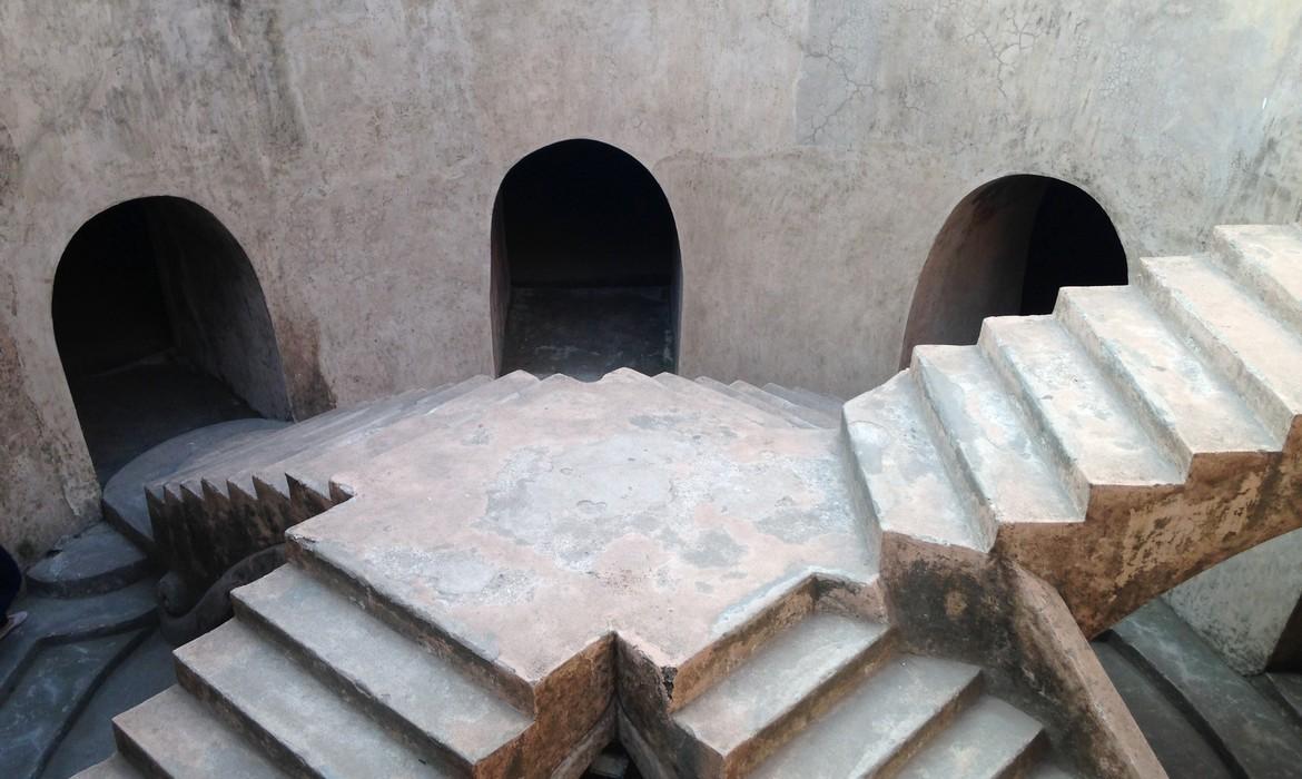 Staircase in a underground mosque, Yogyakarta