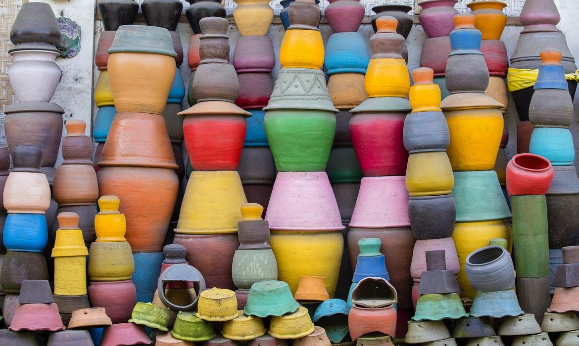 Colourful clay pots, Ubud
