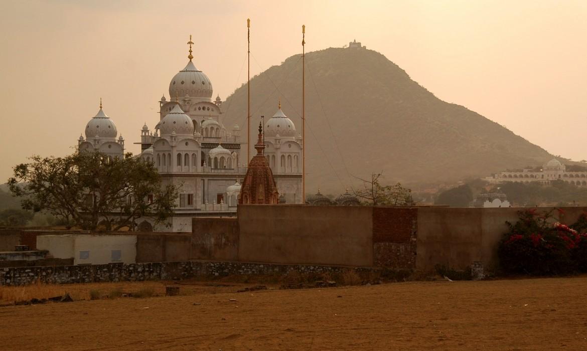 Brahma Temple at dusk, Pushkar
