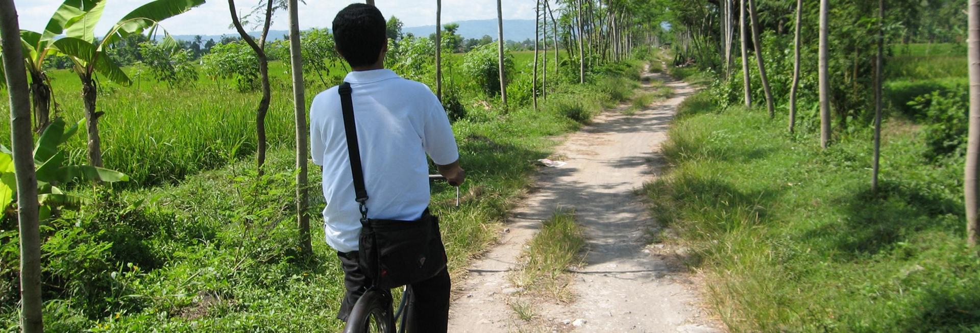 cycling to Prambanan