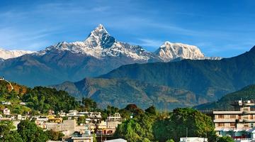 View of Fishtail, Pokhara, Nepal