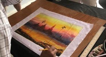 Sand Painting in Bagan