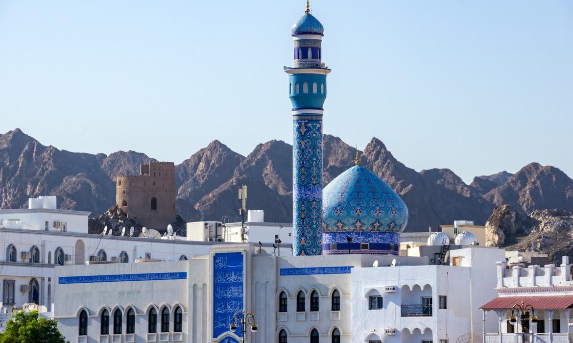 Blue Dome and Minaret of Mutrah Mosque, Muscat