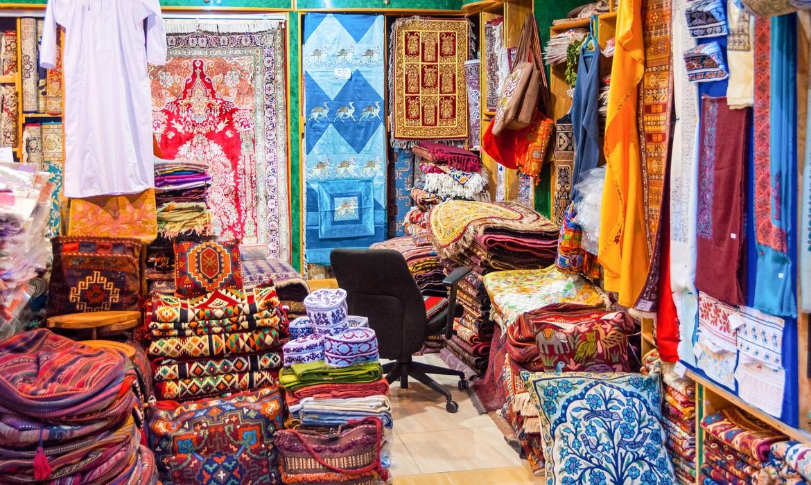 Local fabrics, Mutrah Souq, Muscat