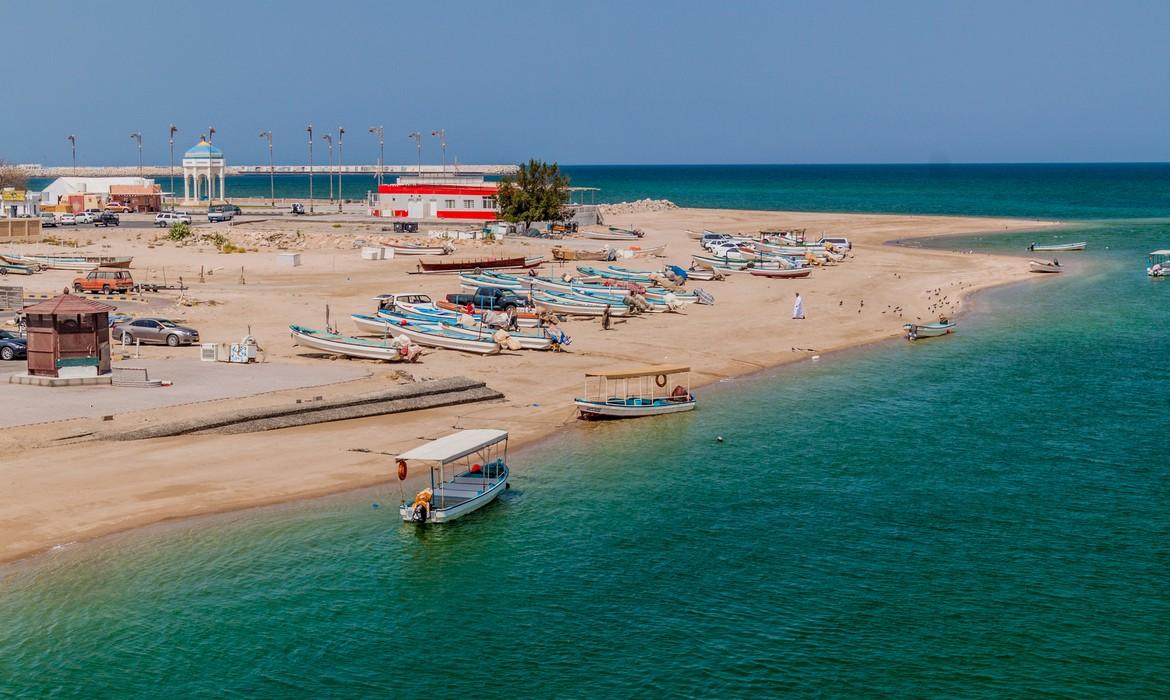 Fishing boats on a beach, Sur