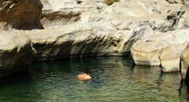 Swimming at Wadi Bani Khalid