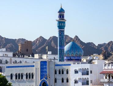 Blue Dome and Minaret of Mutrah Mosque, Muscat