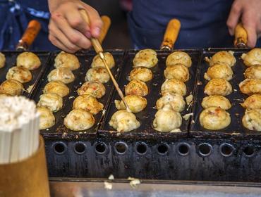 Takoyaki, street food stall 
