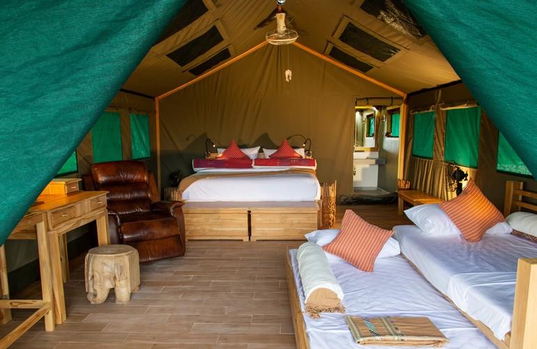 Tent, interior, The Bush Camp