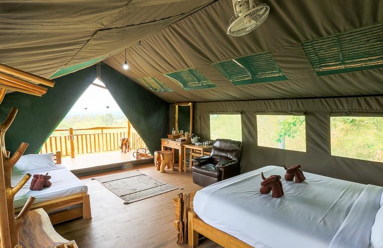 Tent, interior, The Bush Camp