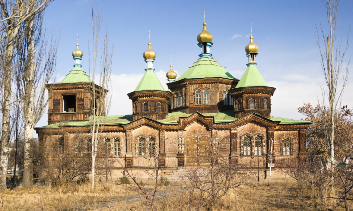 Karakol - wooden Holy Trinity Cathedral