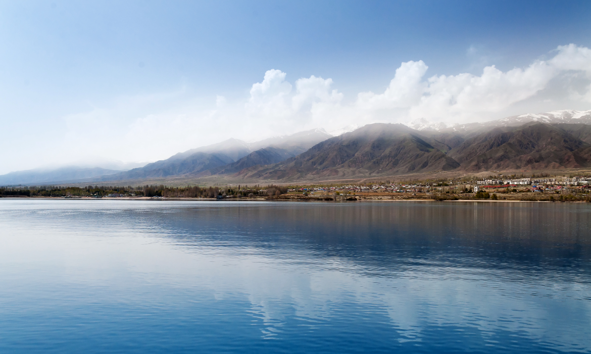 View of Lake Issyk-Kul at Cholpon Ata