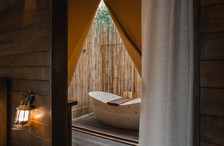 Semi-outside Bathroom